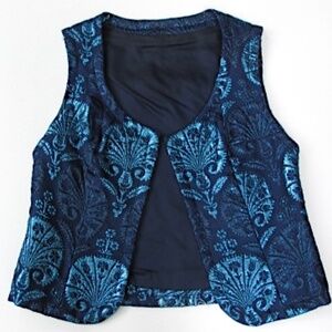 Vintage 70s Handmade Brocade Vest, Size S